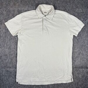 Buck Mason Polo Shirt Men's Small Short Sleeve Off White Cream Cotton